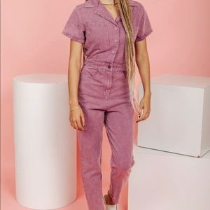 Entro purple denim jumpsuit coverall size L